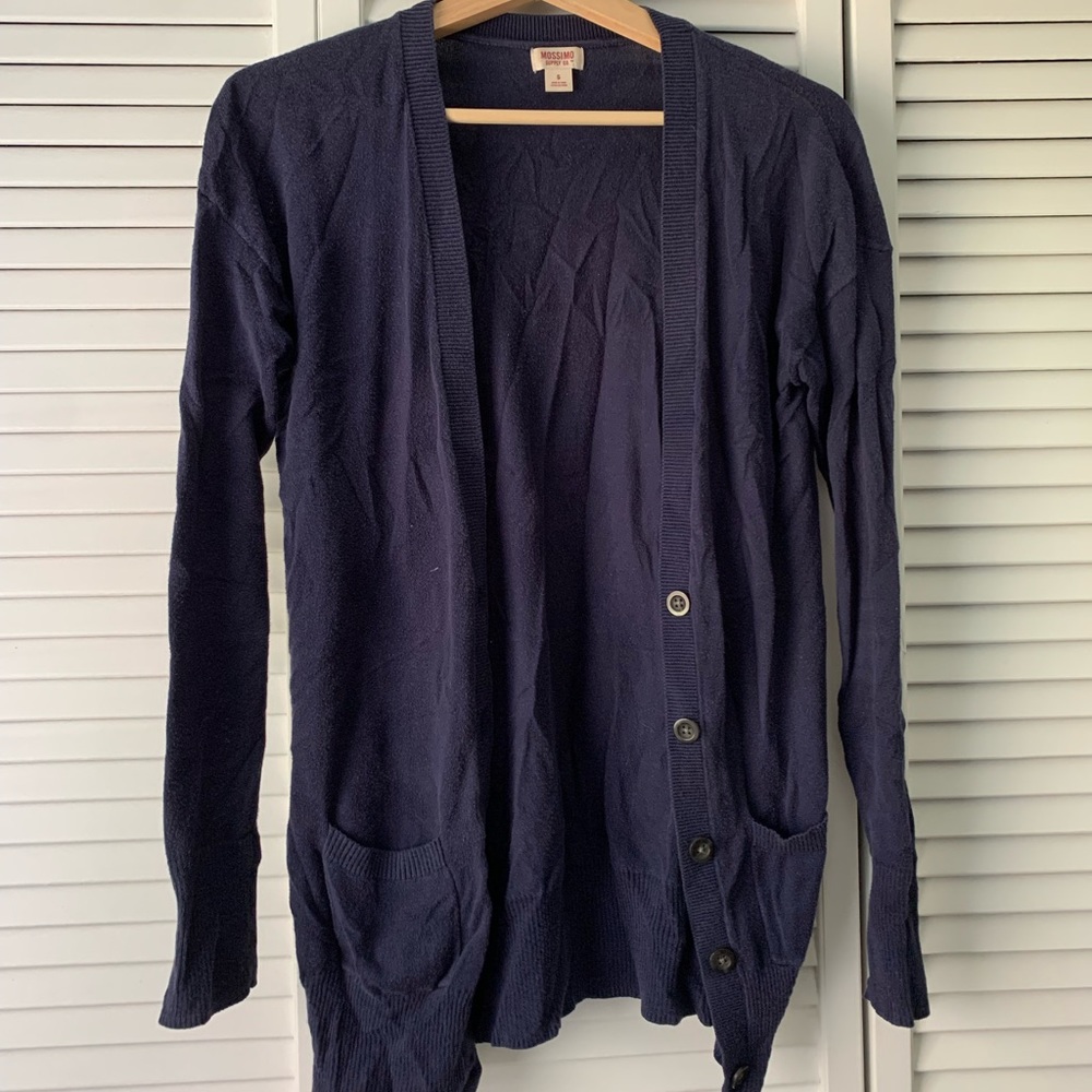 navy blue lightweight cardigan